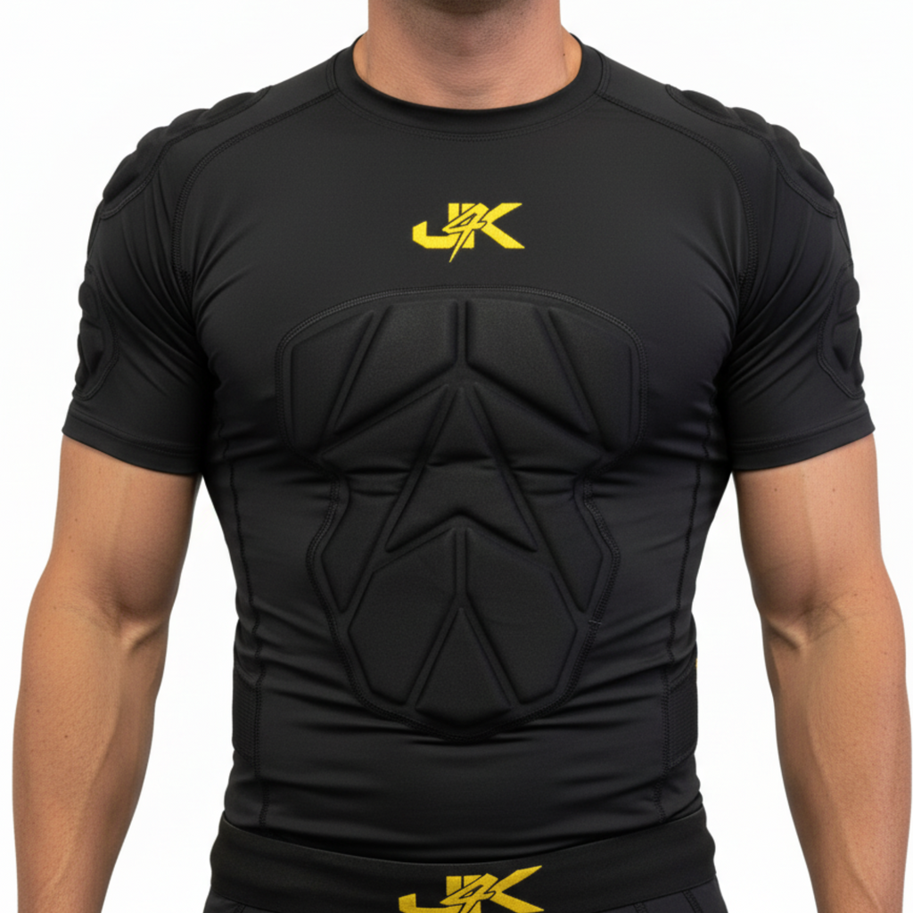 Padded Compression T Shirt Gold