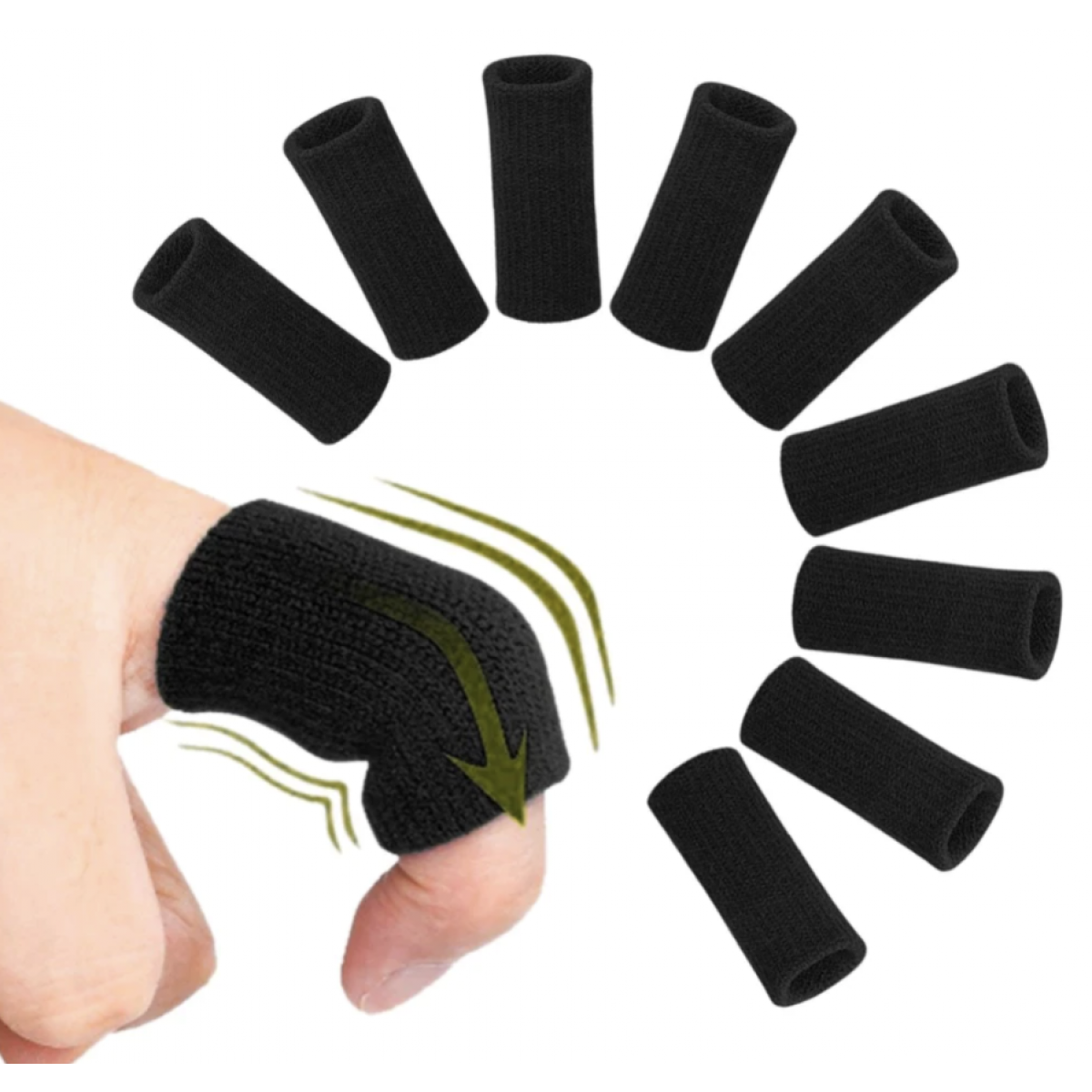 10pcs Stretchy Flexible Fingers Sleeve Support